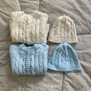 2 Baby Sweaters with hats